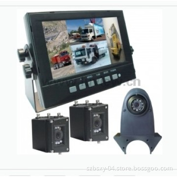 Car Rearview System 7 Inch Quad Optional Monitor with Rear/Side View Cameras (JY-M7504, JY-660, JY-670)